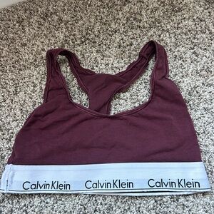 Calvin Klein Maroon/Burgundy Lounge Bra. Size Small